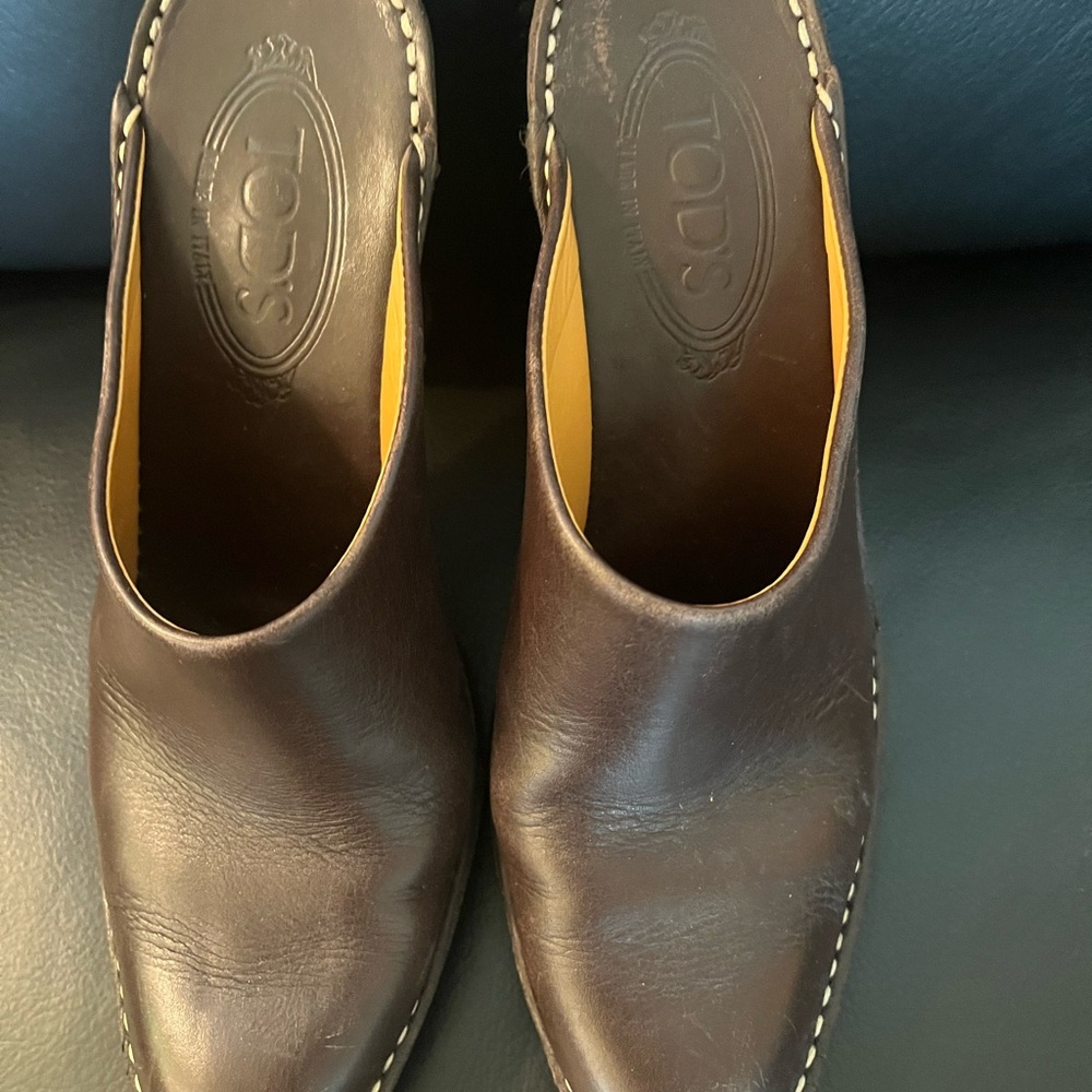 Tod's Dark Brown Leather Slip-Ons
